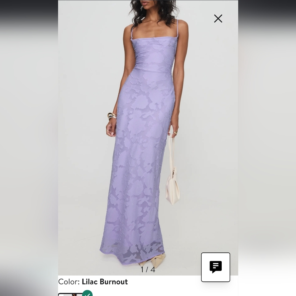 Princess Polly Lilac Burnout Jacquard Maxi Dress
